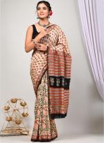 Chanderi Silk Multi Colour Casual Wear Printed Saree